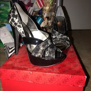 Guess Sequin Leopard Heels